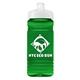 a white lid & transparent green bottle 20 oz upcycle rpet bottle push pull lid