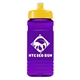 a yellow lid & transparent violet bottle 20 oz upcycle rpet bottle push pull lid