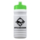 a lime green lid & eco white bottle 20 oz upcycle rpet bottle push pull lid