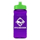 a lime green lid & transparent violet bottle 20 oz upcycle rpet bottle push pull lid