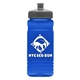 a gray lid & transparent blue bottle 20 oz upcycle rpet bottle push pull lid