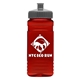 a gray lid & transparent red bottle 20 oz upcycle rpet bottle push pull lid