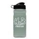 aerial view a black lid & glacier blue bottle 20 oz upcycle rpet bottle flip top lid, image 1 of 2