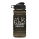 aerial view a black lid & transparent smoke bottle 20 oz upcycle rpet bottle flip top lid, image 1 of 2