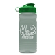 a green lid & glacier blue bottle 20 oz upcycle rpet bottle flip top lid