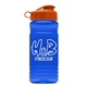 a orange lid & transparent blue bottle 20 oz upcycle rpet bottle flip top lid