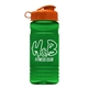 a orange lid & transparent green bottle 20 oz upcycle rpet bottle flip top lid