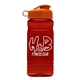 a orange lid & transparent red bottle 20 oz upcycle rpet bottle flip top lid