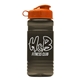 a orange lid & transparent smoke bottle 20 oz upcycle rpet bottle flip top lid