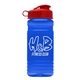 a red lid & transparent blue bottle 20 oz upcycle rpet bottle flip top lid