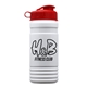 a red lid & eco white bottle 20 oz upcycle rpet bottle flip top lid