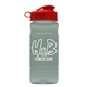 a red lid & glacier blue bottle 20 oz upcycle rpet bottle flip top lid