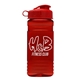a red lid & transparent red bottle 20 oz upcycle rpet bottle flip top lid
