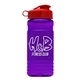 a red lid & transparent violet bottle 20 oz upcycle rpet bottle flip top lid