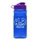 a violet lid & transparent blue bottle 20 oz upcycle rpet bottle flip top lid