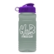 a violet lid & glacier blue bottle rpet bottle with flip lid - 20 oz