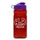 a violet lid & transparent red bottle 20 oz upcycle rpet bottle flip top lid