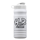 a white lid & eco white bottle 20 oz upcycle rpet bottle flip top lid