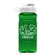 a white lid & transparent green bottle 20 oz upcycle rpet bottle flip top lid