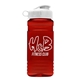 a white lid & transparent red bottle 20 oz upcycle rpet bottle flip top lid