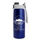 a gray with black cap lid & metallic-blue bottle metalike flair - 26 oz tritan(tm) metalike bottle with quick snap lid