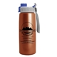 a gray with blue cap lid & copper bottle metalike flair - 26 oz tritan(tm) metalike bottle with quick snap lid