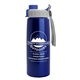 a gray with blue cap lid & metallic-blue bottle metalike flair - 26 oz tritan(tm) metalike bottle with quick snap lid