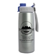 a gray with blue cap lid & metallic-silver bottle metalike flair - 26 oz tritan(tm) metalike bottle with quick snap lid