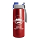 a gray with blue cap lid & metallic-red bottle metalike flair - 26 oz tritan(tm) metalike bottle with quick snap lid