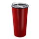 aerial view a clear lid & metallic red tumbler the explorer - 18 oz plastic travel tumbler with clear slide lid - metallic color finished, image 1 of 2