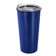 aerial view a clear lid & metallic blue tumbler the explorer - 18 oz plastic travel tumbler with clear slide lid - metallic color finished, image 1 of 2