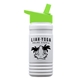 aerial view a lime lid & eco white bottle 20 oz upcycle rpetbottle flip straw lid, image 1 of 2