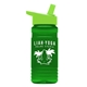 a lime lid & transparent green bottle 20 oz upcycle rpetbottle flip straw lid