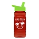 a lime lid & transparent red bottle 20 oz upcycle rpetbottle flip straw lid