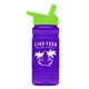 a lime lid & transparent violet bottle 20 oz upcycle rpetbottle flip straw lid
