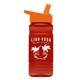 a orange lid & transparent red bottle 20 oz upcycle rpetbottle flip straw lid