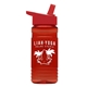 a red lid & transparent red bottle 20 oz upcycle rpetbottle flip straw lid