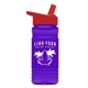 a red lid & transparent violet bottle 20 oz upcycle rpetbottle flip straw lid