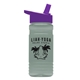 a violet lid & glacier blue bottle 20 oz upcycle rpetbottle flip straw lid