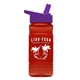 a violet lid & transparent red bottle 20 oz upcycle rpetbottle flip straw lid