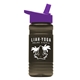 a violet lid & transparent smoke bottle 20 oz upcycle rpetbottle flip straw lid