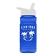 a white lid & transparent blue bottle 20 oz upcycle rpetbottle flip straw lid