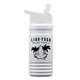 a white lid & eco white bottle 20 oz upcycle rpetbottle flip straw lid