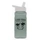 a white lid & glacier blue bottle 20 oz upcycle rpetbottle flip straw lid