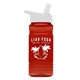 a white lid & transparent red bottle 20 oz upcycle rpetbottle flip straw lid