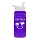 a white lid & transparent violet bottle 20 oz upcycle rpetbottle flip straw lid