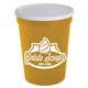 aerial view a white lid & athletic gold cup 16 oz stadium cup with no - hole cover, image 1 of 2