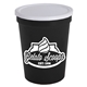 aerial view a white lid & black cup 16 oz stadium cup with no - hole cover, image 1 of 2