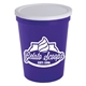 a white lid & violet cup 16 oz stadium cup with no - hole cover
