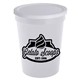 aerial view a white lid & white cup 16 oz stadium cup with no - hole cover, image 1 of 2
